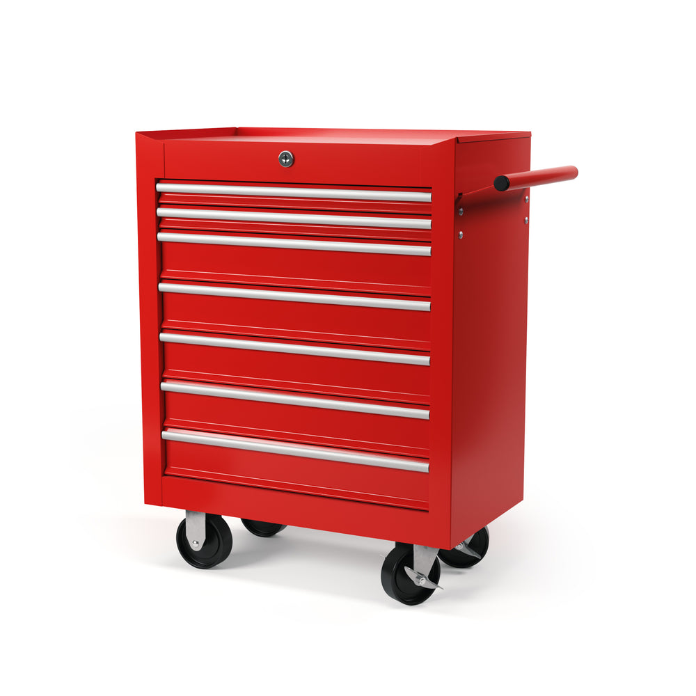 red workshop trolley