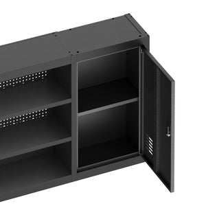 Werkzeugschrank Hängeschrank MAKSIMUS 160 x 60 cm anthrazit/schwarz