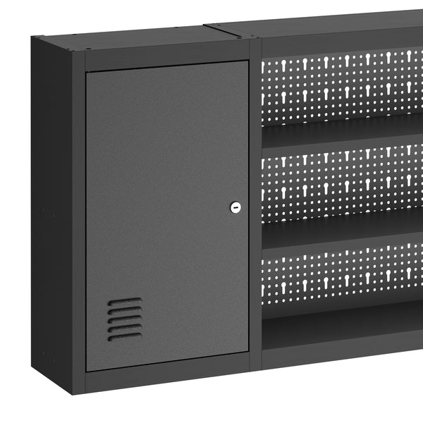 Werkzeugschrank Hängeschrank MAKSIMUS 160 x 60 cm anthrazit/schwarz