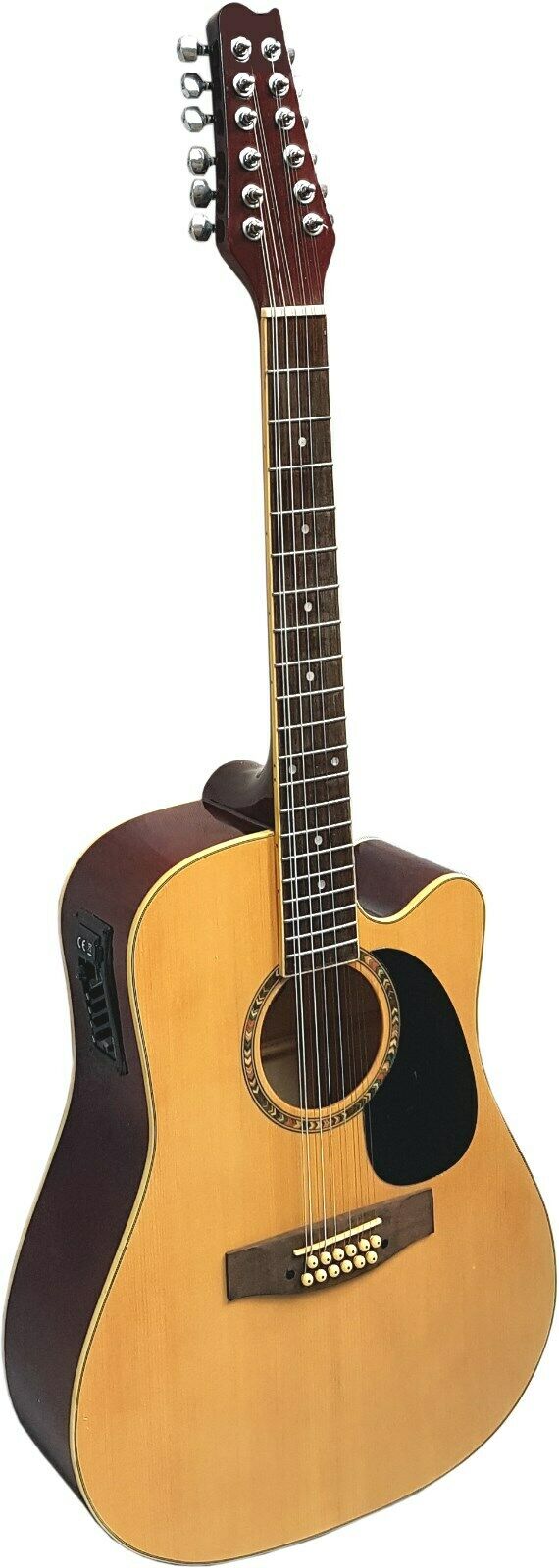 Chitarra western, 12 corde con pickup, finitura naturale