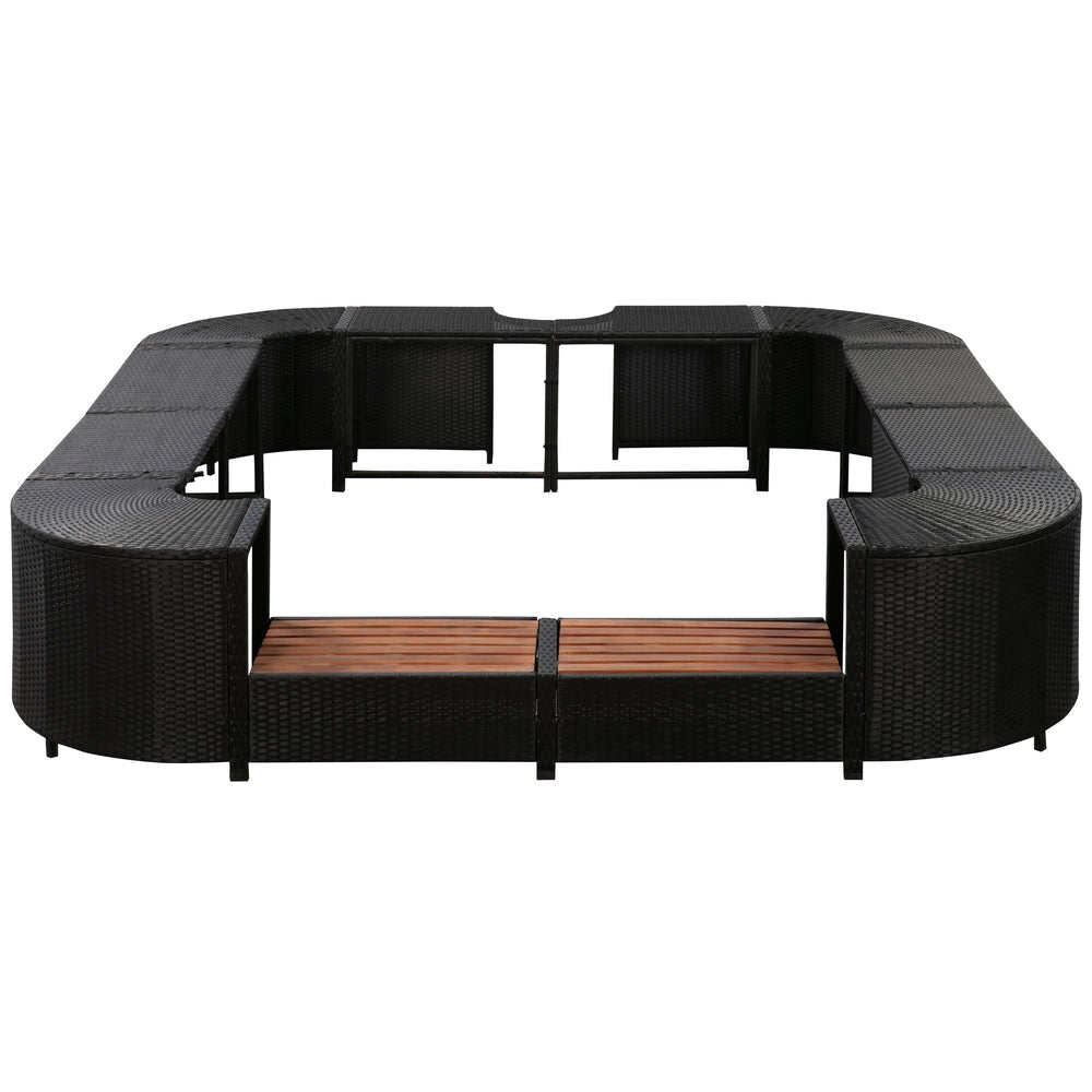 Rivestimento in rattan per vasca idromassaggio, quadrato 