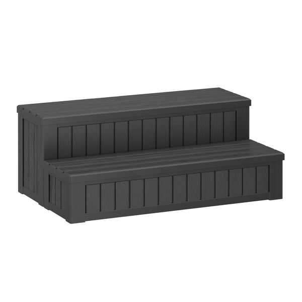 Whirlpool Treppe mit Staufach schwarz