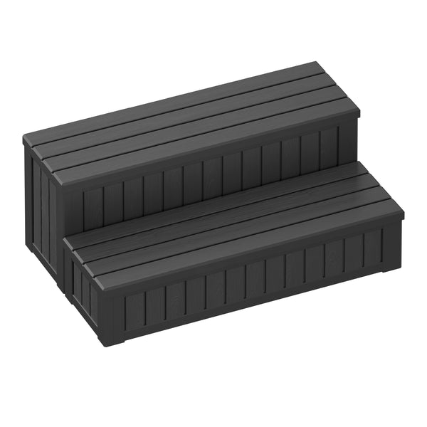 Whirlpool Treppe mit Staufach schwarz