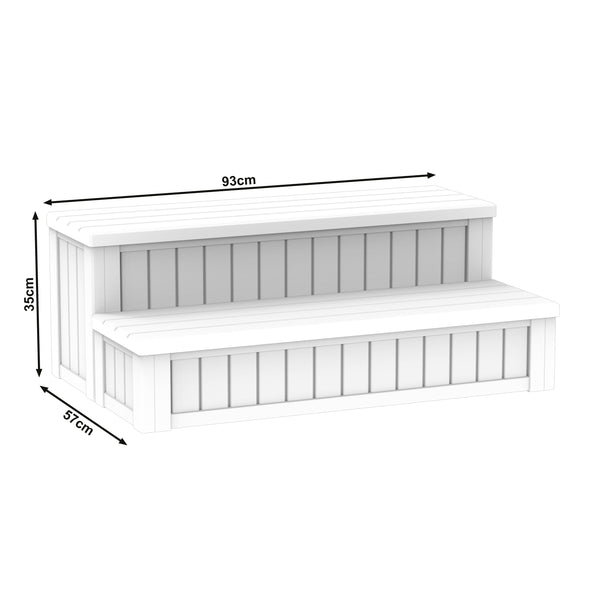 Whirlpool Treppe mit Staufach schwarz