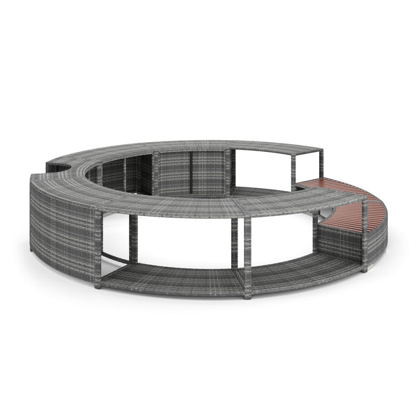 Entourage de bain à remous en rotin gris HEAVEN