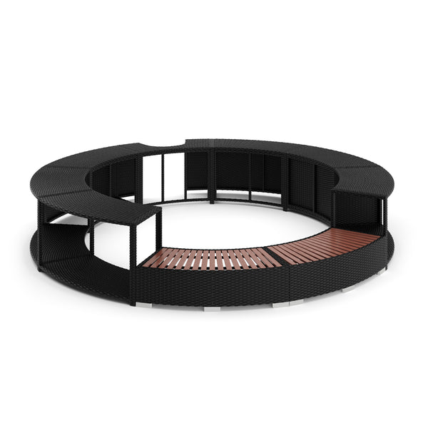 Whirlpool surround rattan HEAVEN black