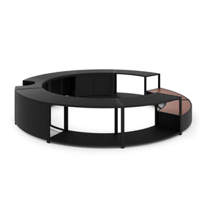 Whirlpool surround rattan HEAVEN black
