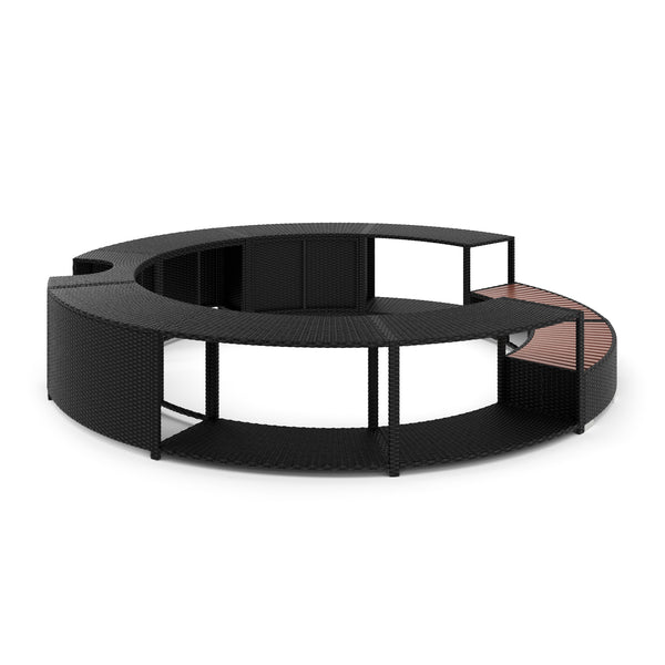 Whirlpool surround rattan HEAVEN black