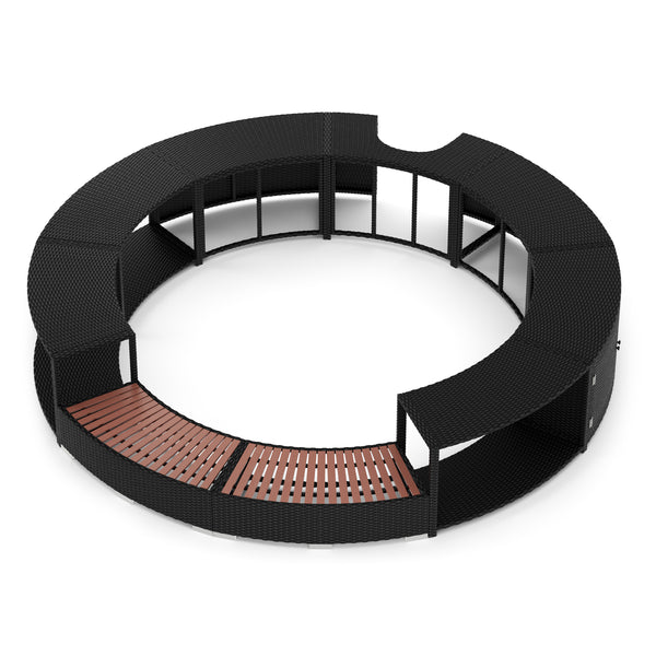 Whirlpool surround rattan HEAVEN black