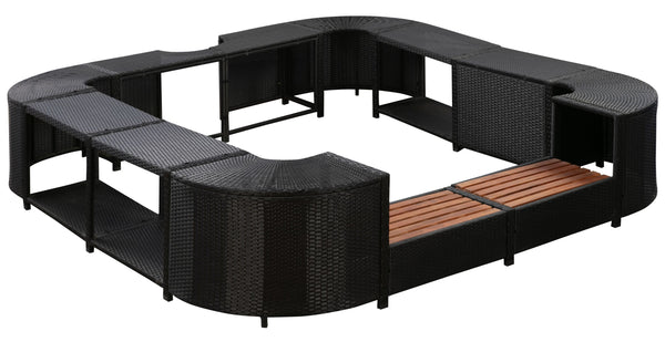 Rivestimento in rattan per vasca idromassaggio, quadrato 