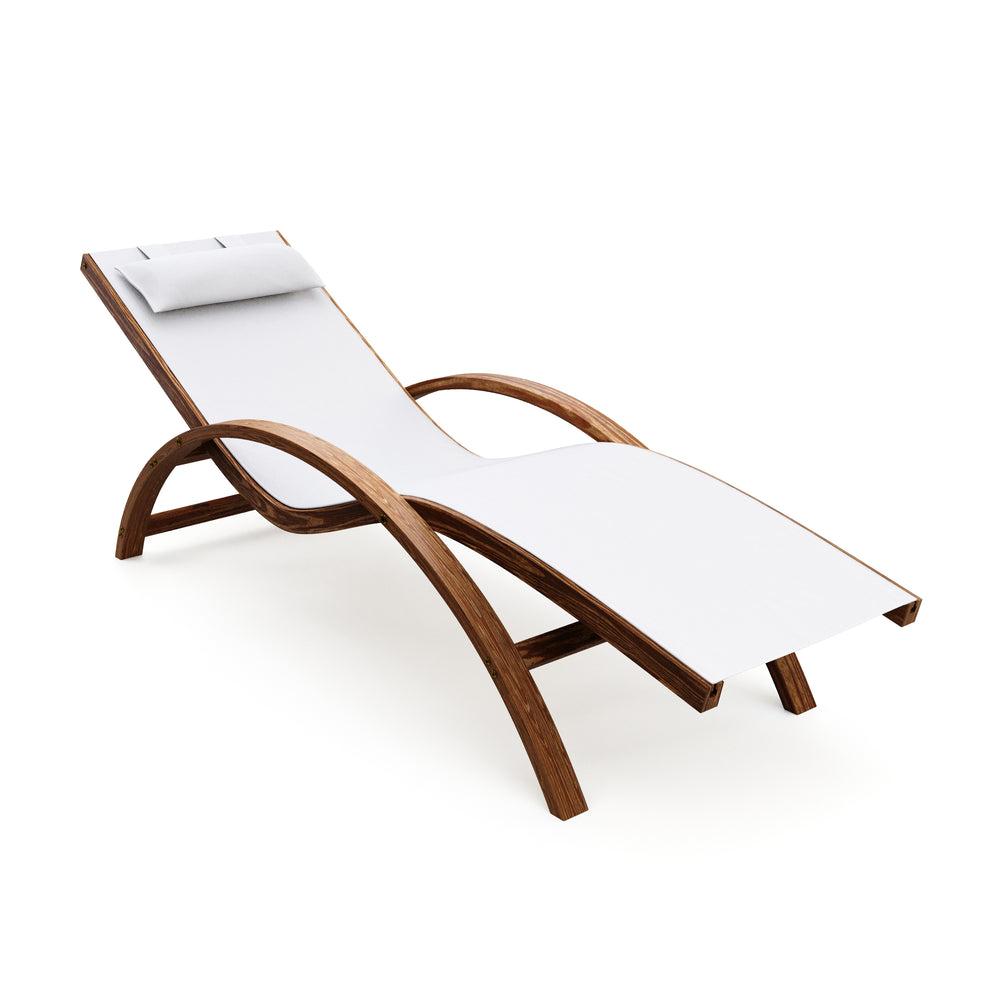 Chaise longue de jardin en bois SOLE, blanche