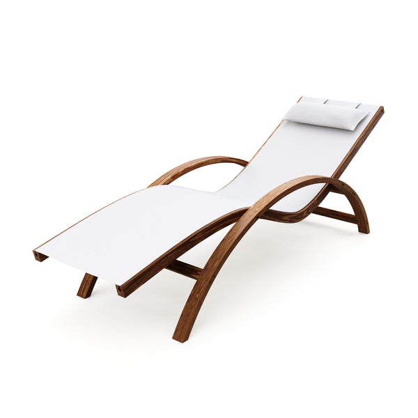 Gartenliege SOLE aus Holz weiss