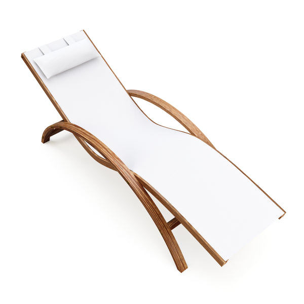 Gartenliege SOLE aus Holz weiss