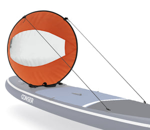 vela a vento arancione per SUP e kayak