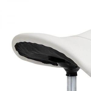 Sattelhocker Drehstuhl Drehhocker Rollhocker Kosmetikhocker gepolstert höhenverstellbar weiss