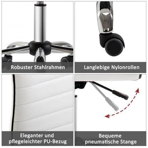 Friseurstuhl Salonstuhl Drehstuhl Höhenverstellbar, Weiss