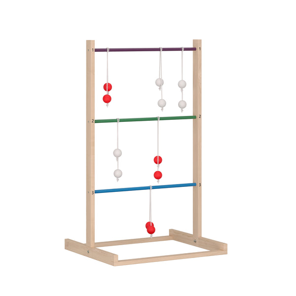 Wurfspiel Holz Leitergolf mit 6 Bola-Wurfkugeln 60 x 50 x 100 cm natur/bunt