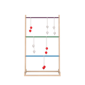 Wurfspiel Holz Leitergolf mit 6 Bola-Wurfkugeln 60 x 50 x 100 cm natur/bunt