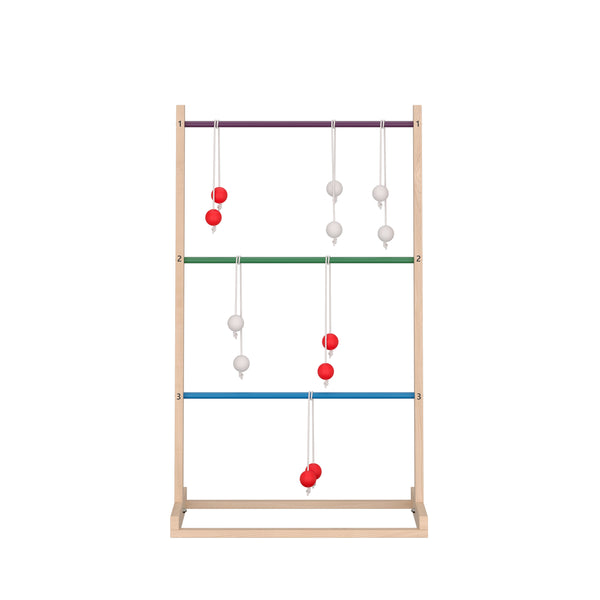 Wurfspiel Holz Leitergolf mit 6 Bola-Wurfkugeln 60 x 50 x 100 cm natur/bunt