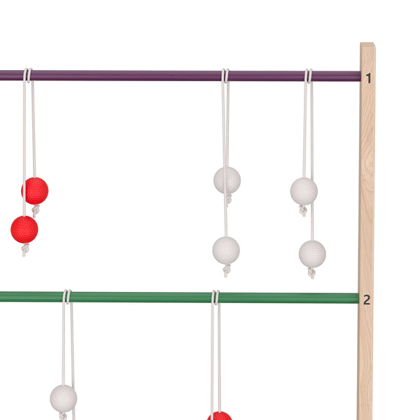 Wurfspiel Holz Leitergolf mit 6 Bola-Wurfkugeln 60 x 50 x 100 cm natur/bunt