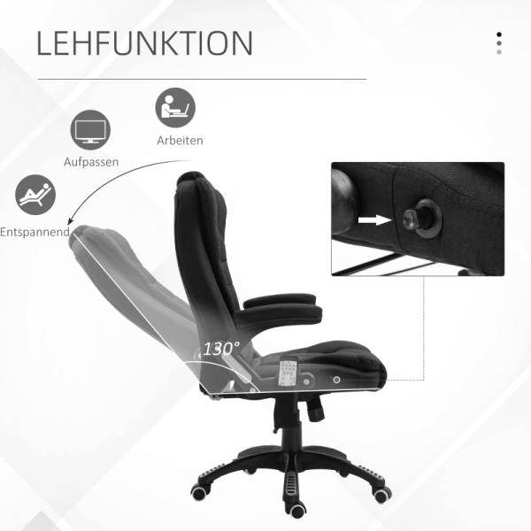 Massagesessel Chefsessel mit Massagefunktion Bürostuhl schwarz