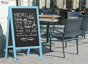 Pannello pubblicitario XL A-board 118x61cm blu lavagna