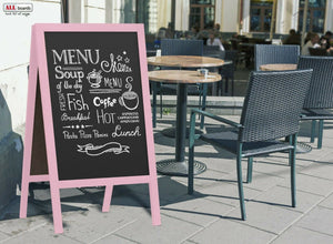 Pannello pubblicitario XL A-board 118x61cm rosa lavagna