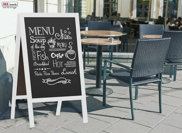 Pannello pubblicitario XL A-board 118x61cm bianco lavagna