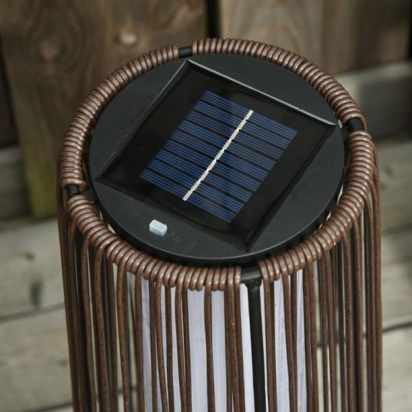 Gartenleuchte, Aussenlampe, solarbetrieben, 8 Stunden Betrieb, Automatikmodus, Rattanoptik