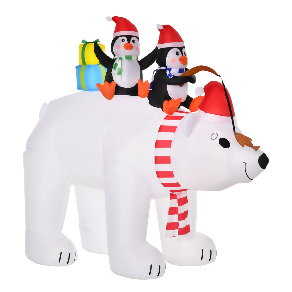 XXL Aufblasbarer Eisbär mit Pinguine 227cm