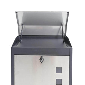 XXL Briefkasten Firmenbriefkasten 52x44x25cm schwarz-Edelstahl