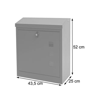 XXL Briefkasten Firmenbriefkasten 52x44x25cm schwarz-Edelstahl