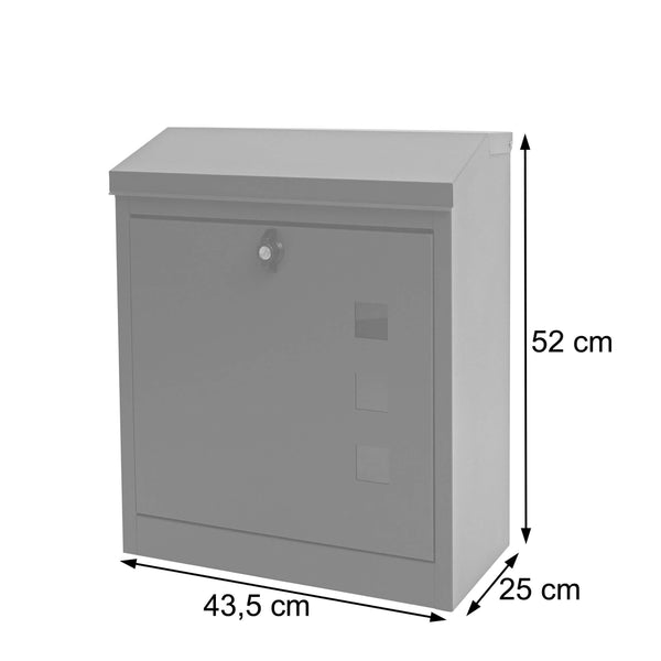 XXL Briefkasten Firmenbriefkasten 52x44x25cm schwarz-Edelstahl