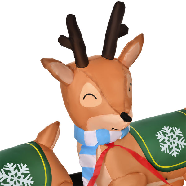 XXL LED-Weihnachtsmann 319cm mit Schlitten und Rentieren