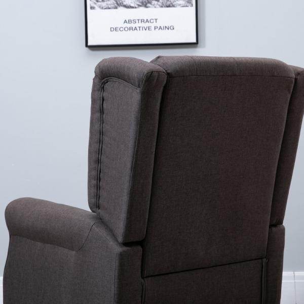 Einzelsessel Relaxsessel Ohrensessel Einzelstuhl Akzentsessel mit Tufting Holzfüsse Polyester Braun