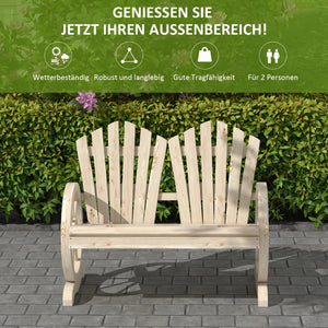 Gartenbank, Wagenrad-Design, für 2 Personen, Naturholz