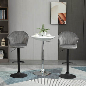 2er-Set Barhocker höhenverstellbarer Grau