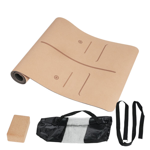 Yoga Set Kork 4-teilig braun/schwarz