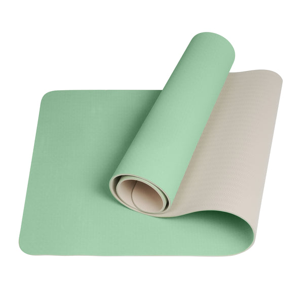 Yogamatte mit Tasche mint/beige 181 x 61 x 0.6 cm