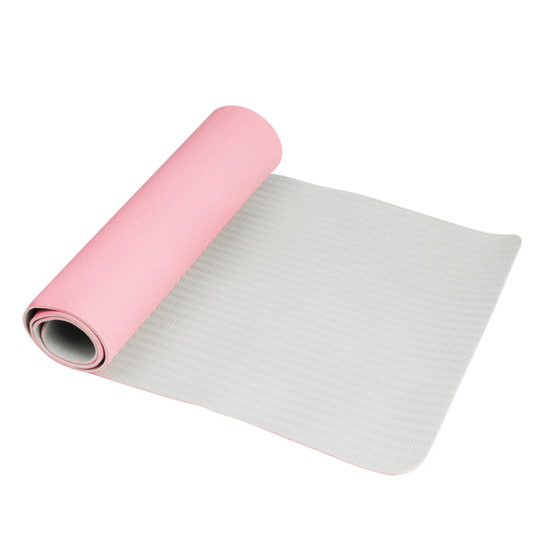 Yogamatte mit Tasche rosa/grau 181 x 61 x 0.6 cm