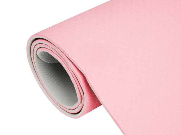 Yogamatte mit Tasche rosa/grau 181 x 61 x 0.6 cm