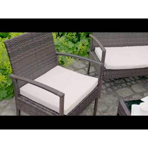 Rattan Sitzgruppe Sparta 3+1 grau
