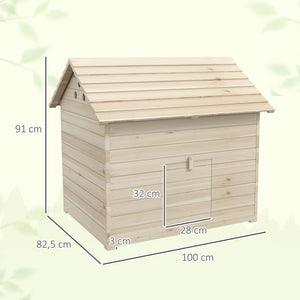 Entenstall Hühnerstall aus Massivholz 100 cm x 82,5 cm x 91 cm