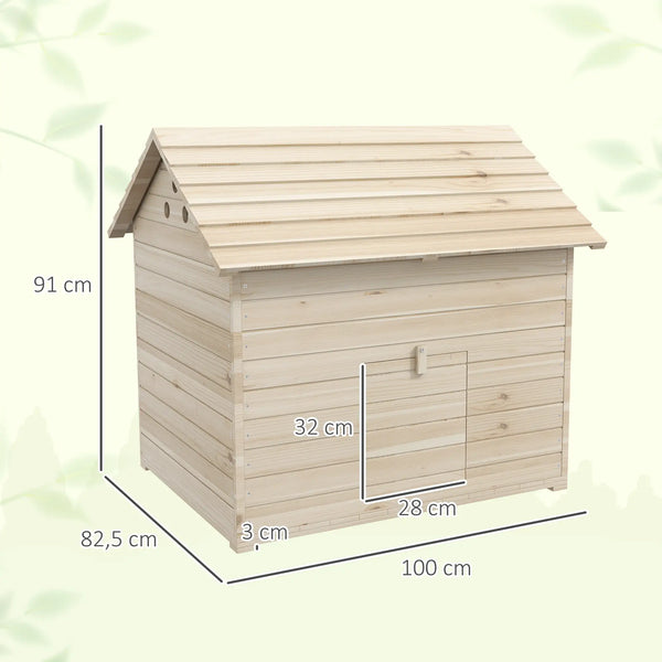 Entenstall Hühnerstall aus Massivholz 100 cm x 82,5 cm x 91 cm