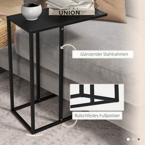 Beistelltisch Laptoptisch C-Form Schwarz
