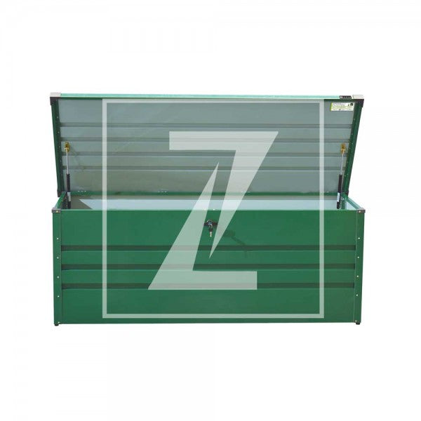 Garden and feed storage box, green, load capacity up to 80 kg