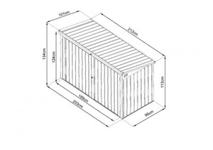 Zipper - Contenitore per rifiuti in metallo MTB3, 2120x1010x1340mm