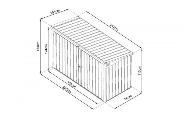 Zipper - Contenitore per rifiuti in metallo MTB3, 2120x1010x1340mm