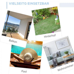 Schaukelstuhl Schwingsessel Gartenstuhl mit Kissen, Polyrattan+Metall