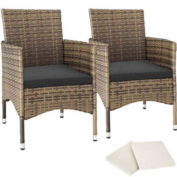 2er Set Rattanstuhl Nantes natur/dunkelgrau